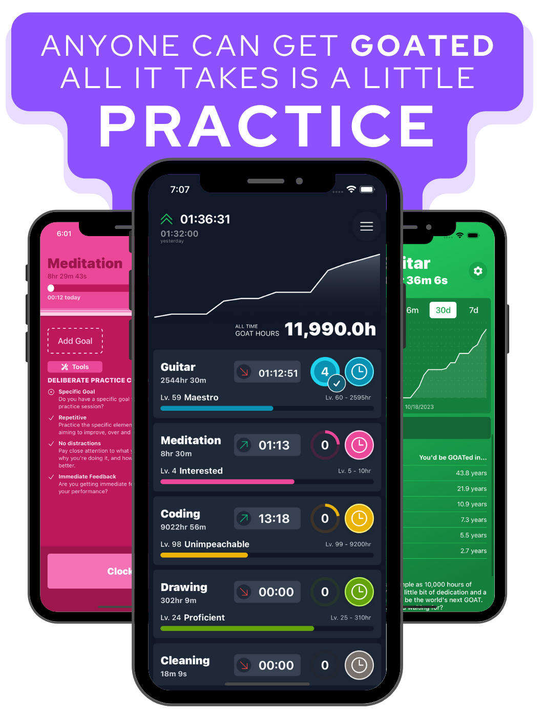 Goated home screen screenshot